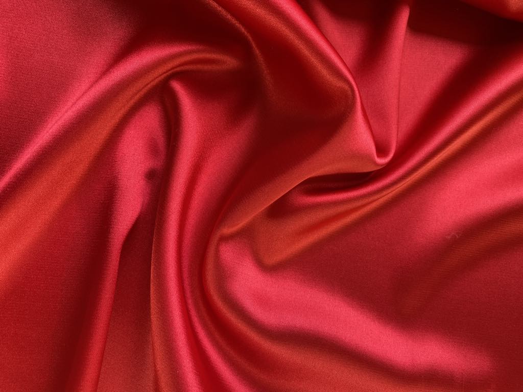 Poly Satin - Red - 58" Wide - Sold By The Metre
