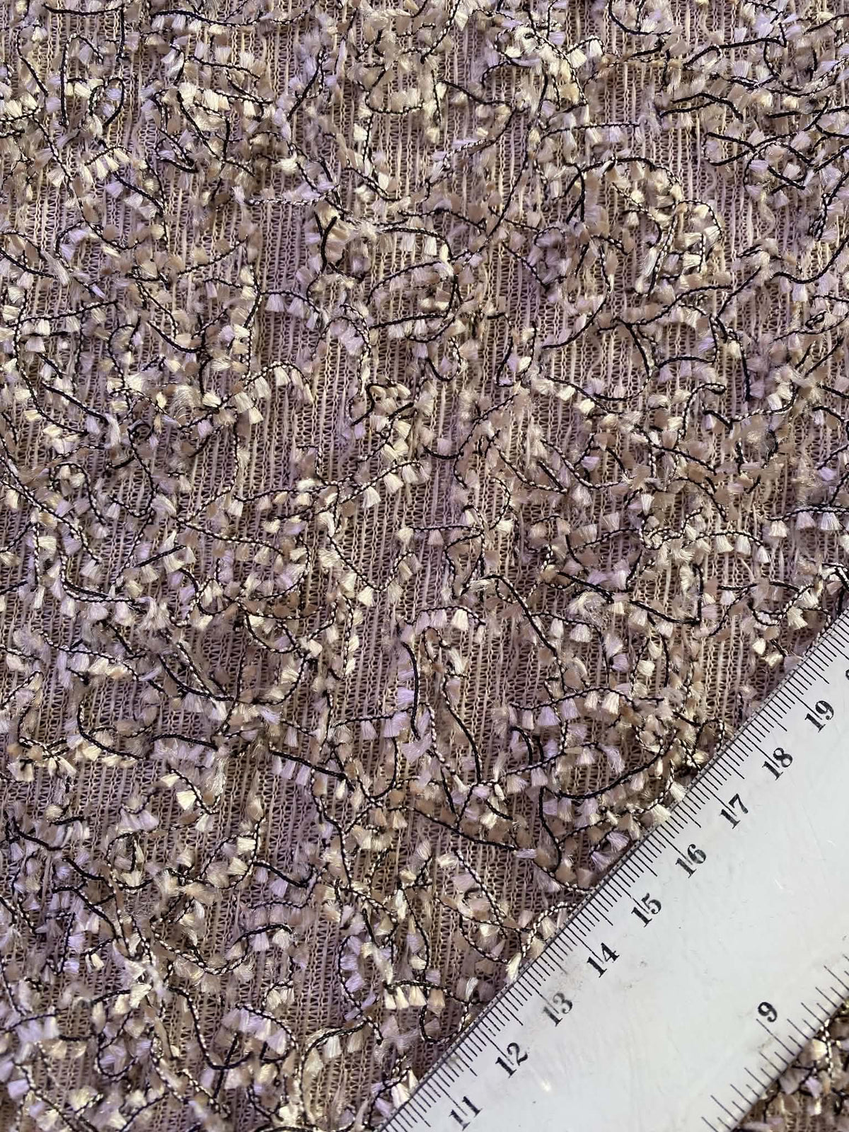 Beige, Black and White Boucle Texture Fabric - 62" Wide, £3.99 per Metre