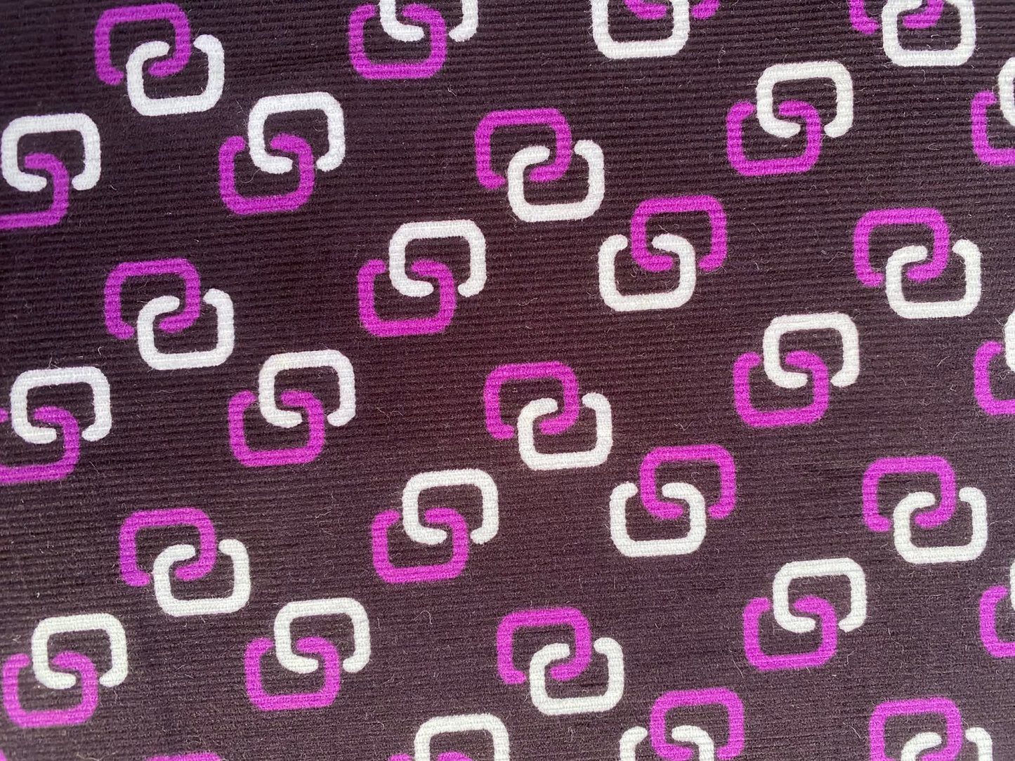 Printed Needlecord 100% Cotton - Black/Pink/White - 44"Wide - Sold By The Metre