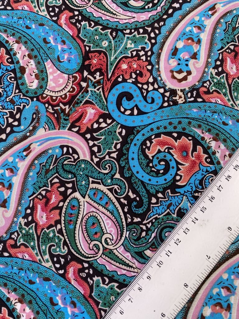 Viscose - Blue/Pink/Turquoise - 57" Wide - Sold By The Metre
