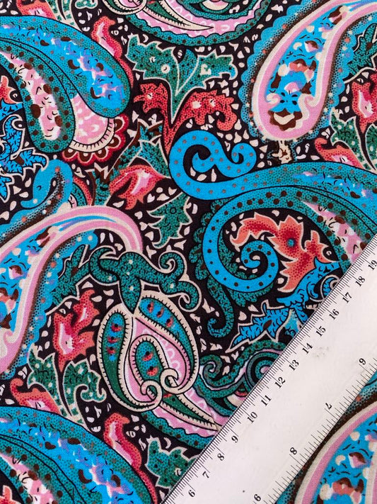 Viscose - Blue/Pink/Turquoise - 57" Wide - Sold By The Metre
