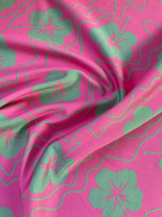 Swinwear Lycra - Pink/Green - 57" Wide - Sold By The Metre