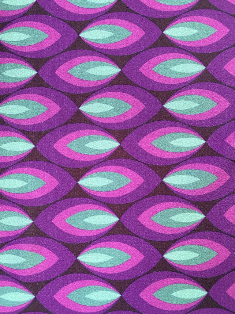 Crepe - Purple/Green/Black - 60" Wide - Sold By The Metre