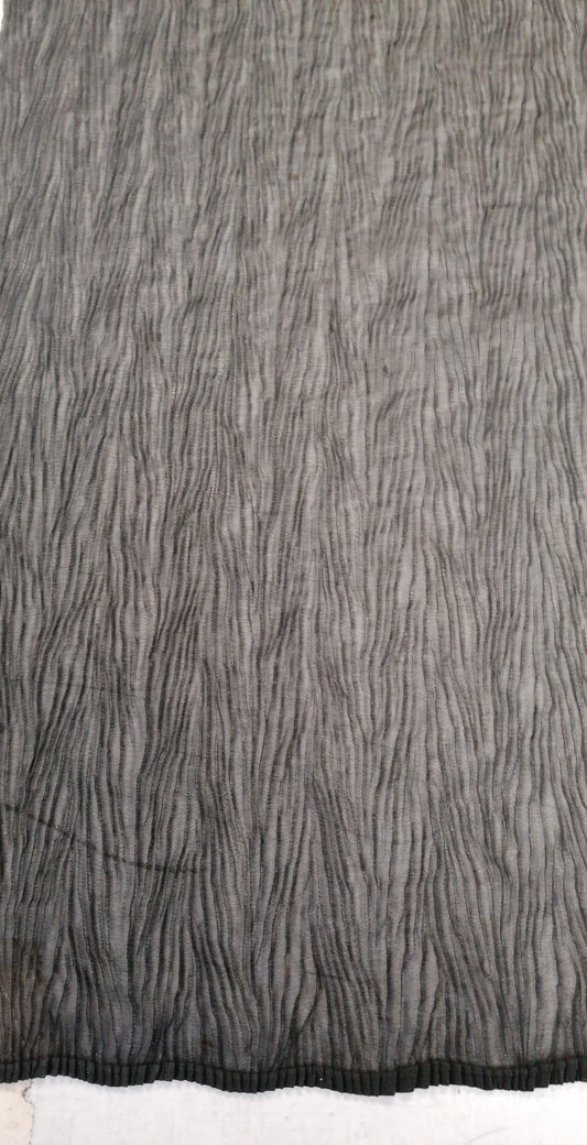 Pleated Chiffon - Black - 54" Wide - Sold By The Metre