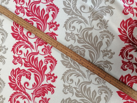Scuba Crepe - Cream/Beige/Red - 58" Wide - Sold By The Metre