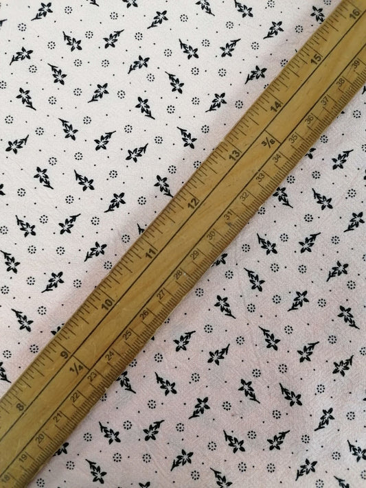 100% Cotton - Pink/Black - 54" Wide - Sold By The Metre