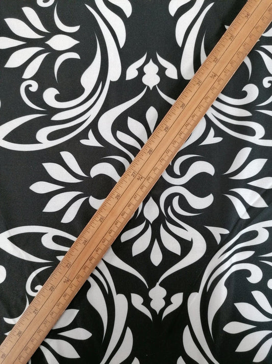 Poly Lycra - Black/White - 58" Wide - Sold By The Metre