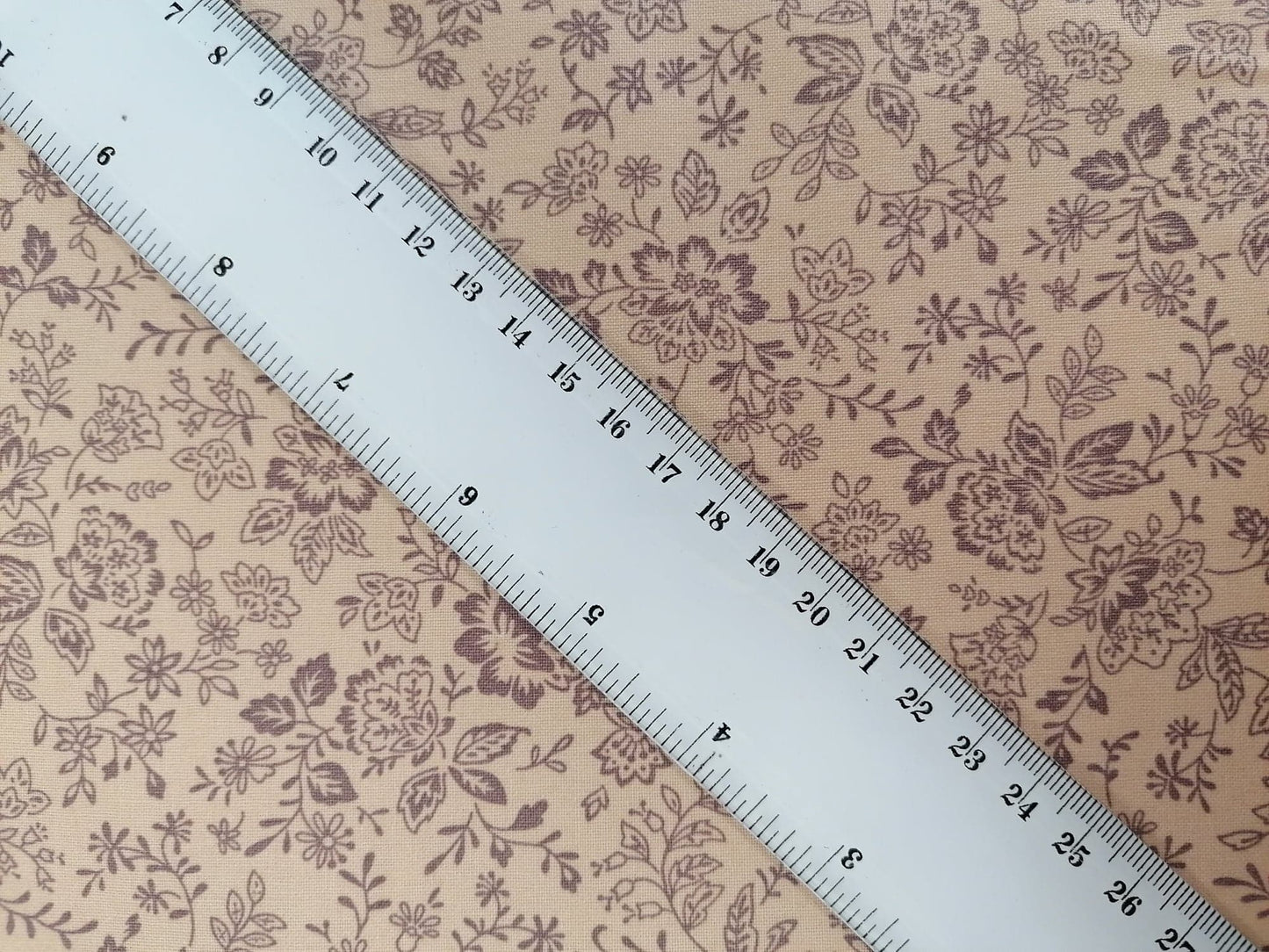 100% Cotton - Crafting & Quilting - Cream/Lilac - 44" Wide - Sold By The Metre