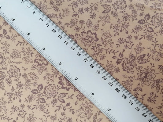 100% Cotton - Crafting & Quilting - Cream/Lilac - 44" Wide - Sold By The Metre
