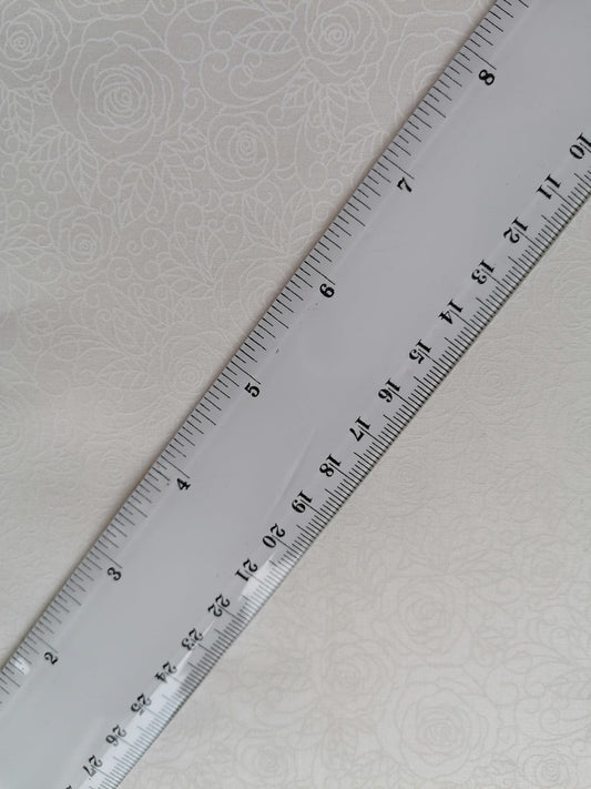 100% Cotton - Crafting & Quilting - Des 106 - White on Cream - 44" Wide - Sold By the Metre
