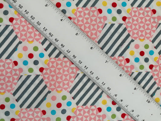100% Cotton - Crafting & Quilting - Dusty Pink/Grey - 44" Wide - Sold By the Metre