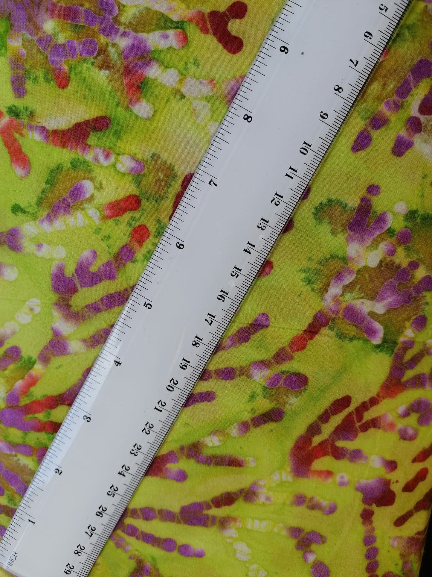 100% Cotton - Crafting & Quilting - Yellow/Green/Purple - 44" Wide - Sold By the Metre