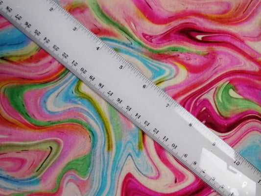 100% Cotton - Quilting and Crafting - Pink/Blue/Lime/Yellow - 44" Wide - Sold By the Metre