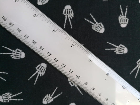 100% Cotton - Quilting and Crafting - Halloween - Black/White - 44" Wide - Sold By the Metre