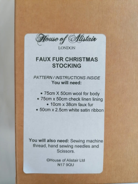 Faux Fur Christmas Stocking Kit