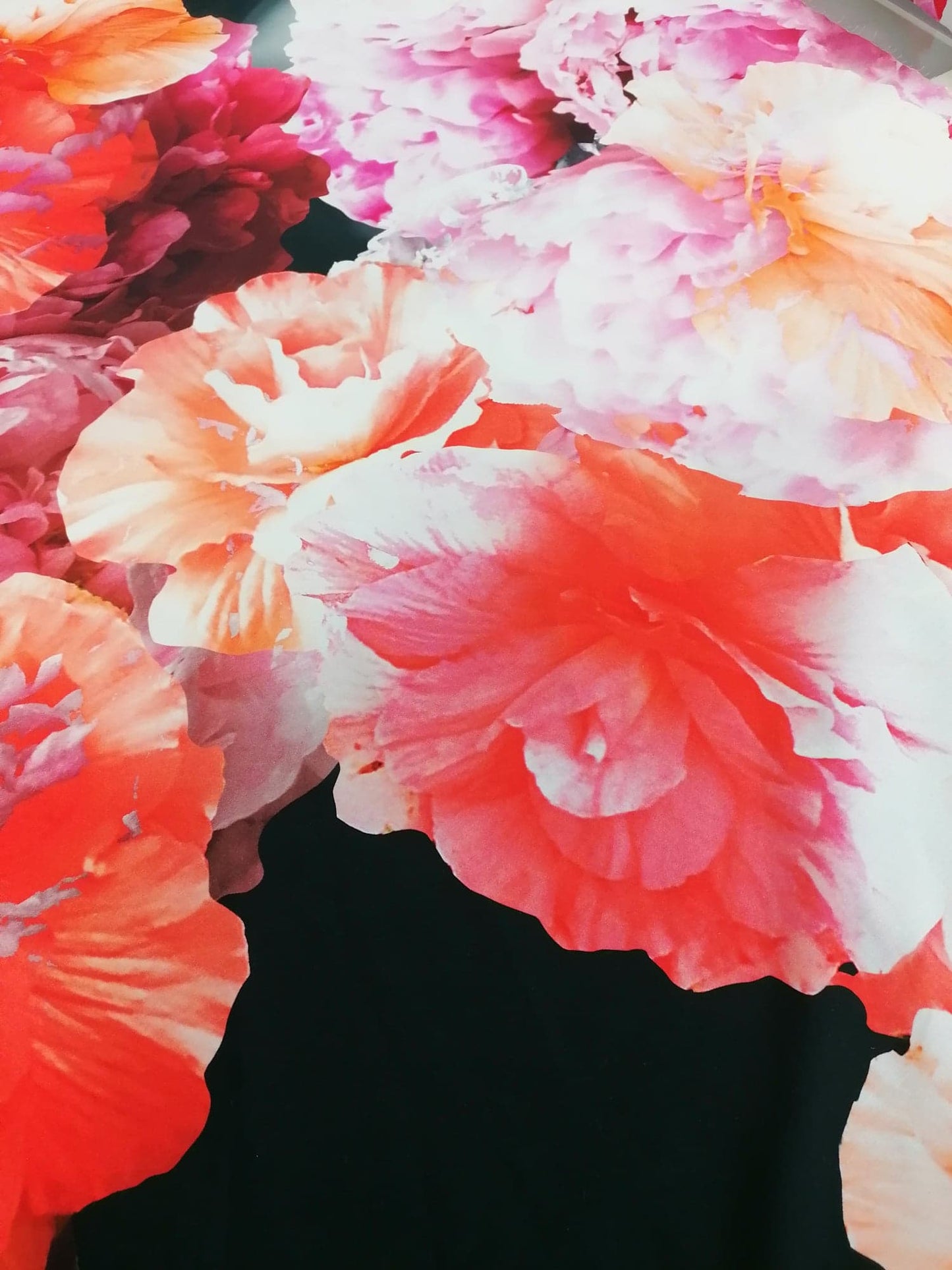 Cotton - Floral - Pink/Orange/Black/Peach - 62" Wide - Sold By the Metre