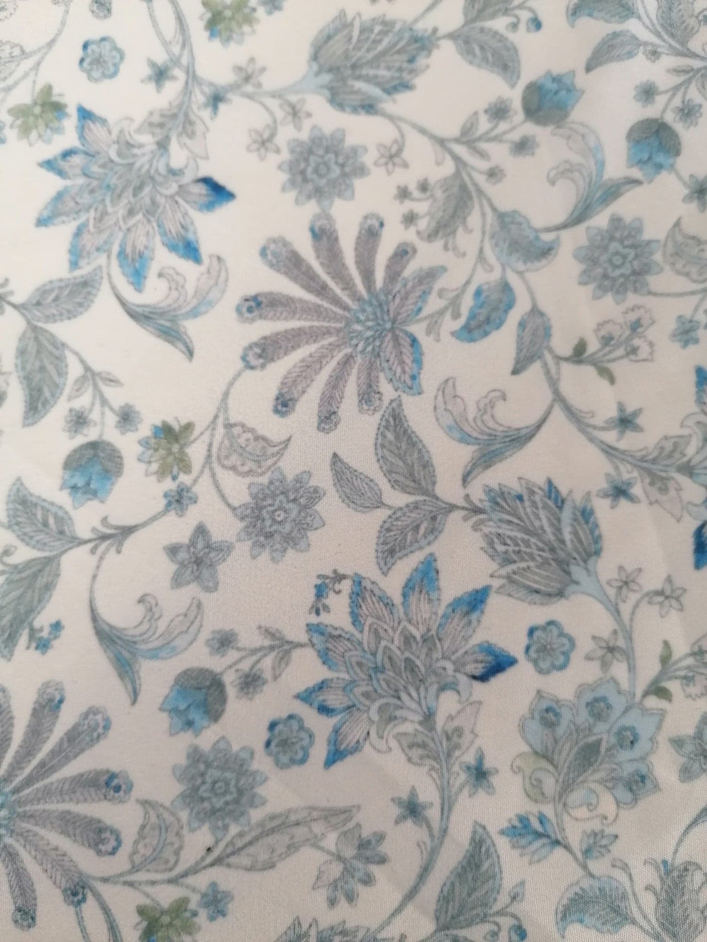 Crepe de Chine - Digital Print - Baby Blue/Blue/Grey - 45" Wide - Sold By the Metre