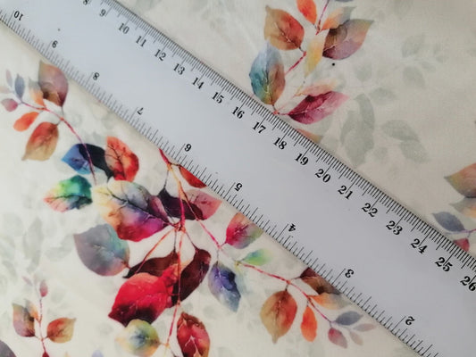 Crepe de Chine - Digital Print - Yellow/Red/Orange/Lilac - 45" Wide - Sold By the Metre