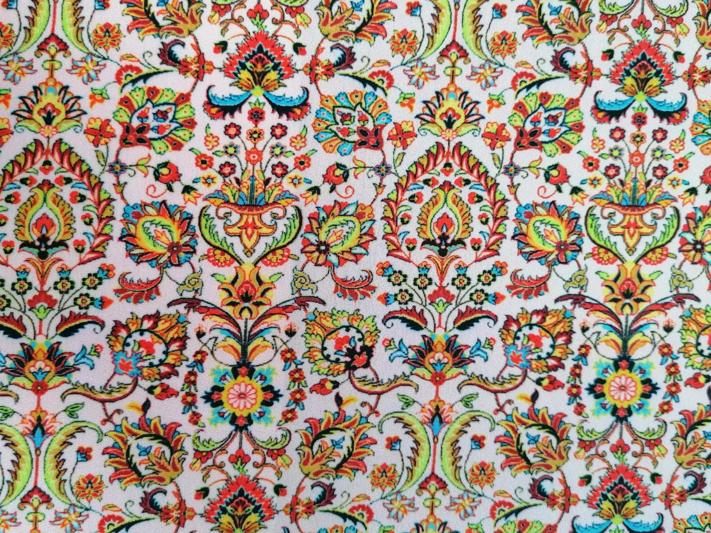 Crepe de Chine - Digital Print - Pink/Orange/Yellow/Blue - 45" Wide - Sold By the Metre