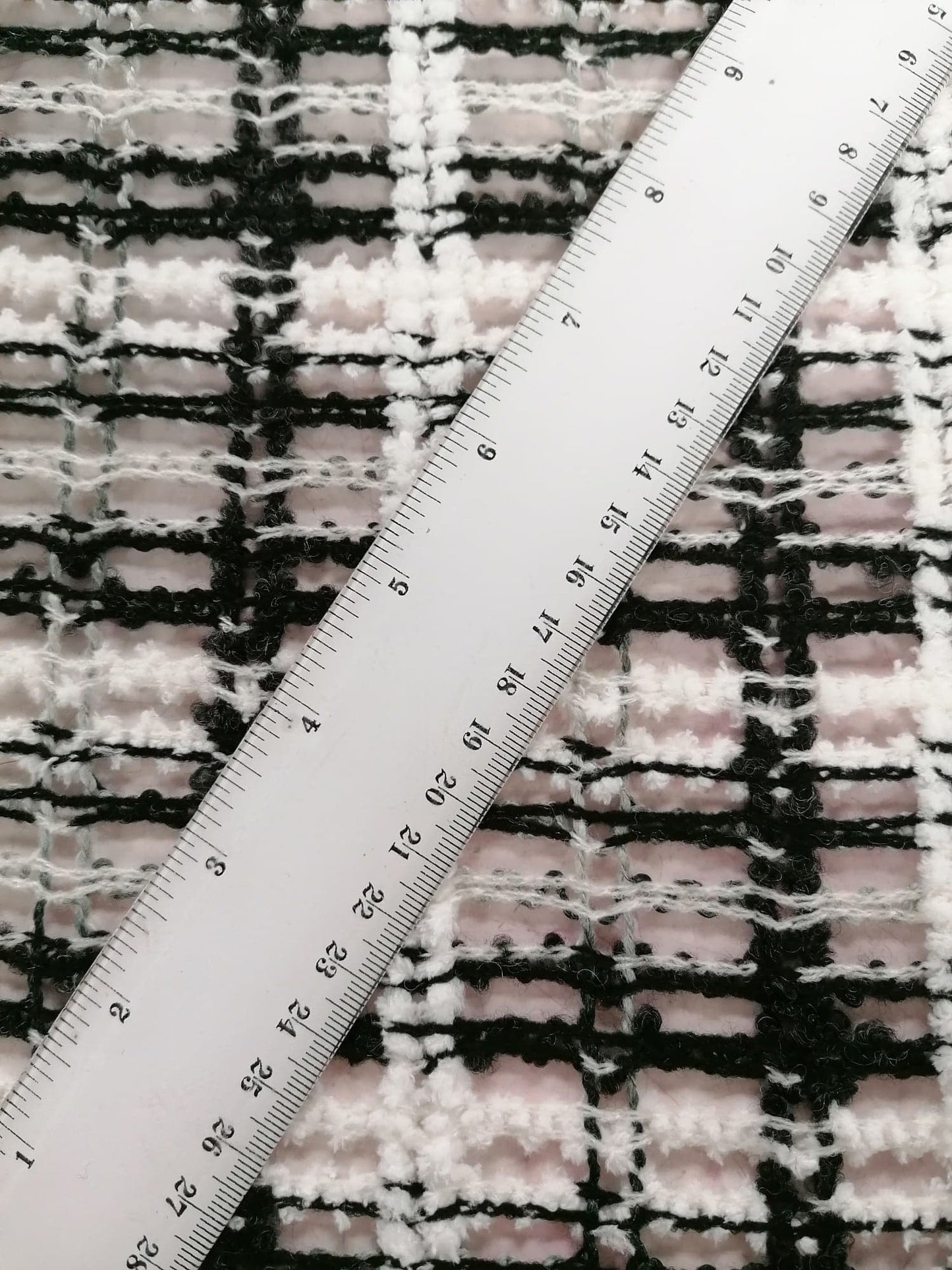 Crochet - Black/White - 60" Wide - Sold By the Metre