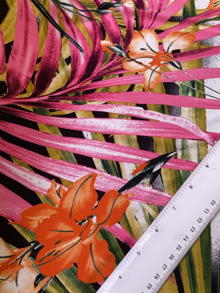 Poly Lycra - Pink/Black/Mustard/Orange - 60" Wide - Sold By The Metre