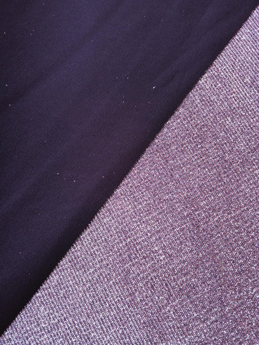 Scuba Backed Moonlight - Silver/Black - 58" Wide - Sold By The Metre