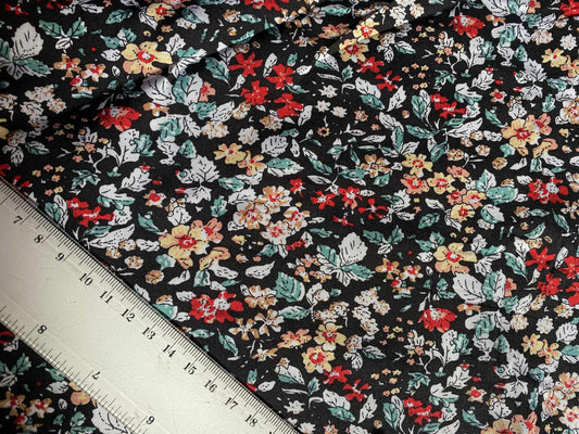 Viscose - Black/Red/Green/Orange - 57"Wide - Sold By The Metre