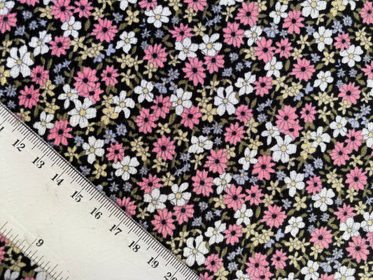 Printed Needlecord 100% Cotton - Pink/Grey/White/Yellow - 44"Wide - Sold By The Metre