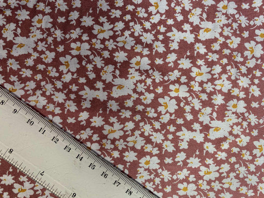 Viscose - Plum/White/Yellow - 57"Wide - Sold By The Metre
