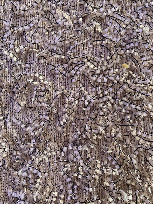 Beige, Black and White Boucle Texture Fabric - 62" Wide, £3.99 per Metre