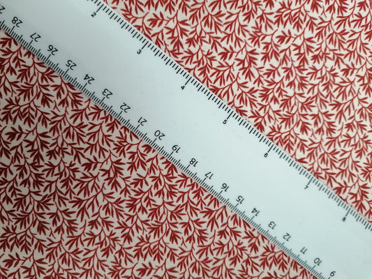 100% Cotton - Crafting & Quilting - Cream/Burgundy - 44" Wide - Sold By the Metre