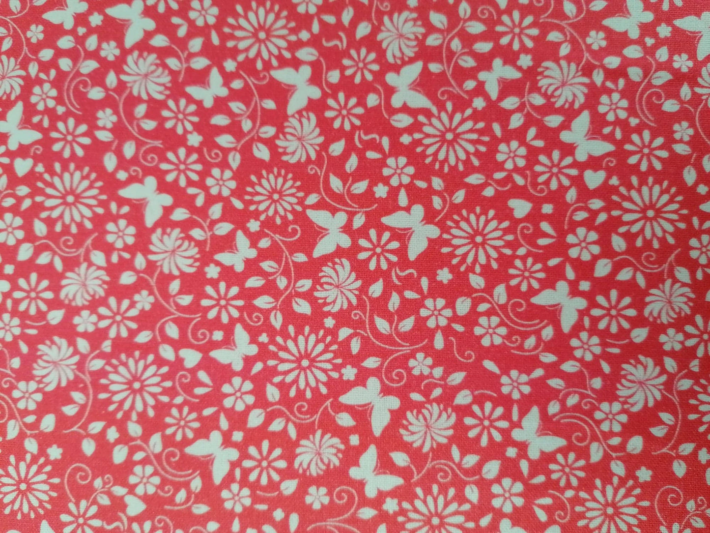 100% Cotton - Crafting & Quilting - Butterflies - Pink/White - 44" Wide - Sold By the Metre