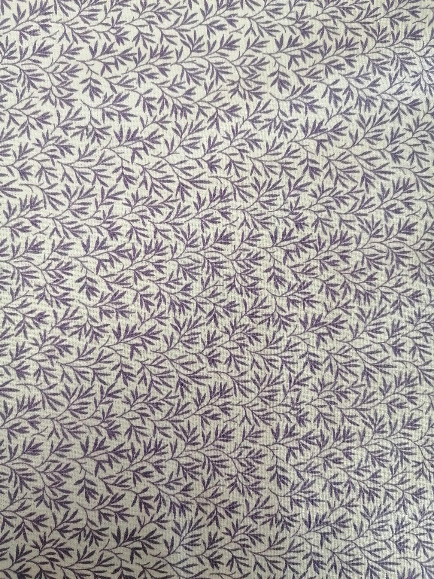 100% Cotton - Crafting & Quilting - White/Purple - 44" Wide - Sold By the Metre