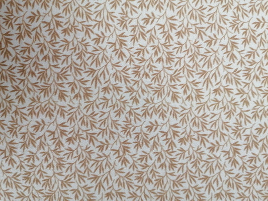 100% Cotton - Crafting & Quilting - Cream/Brown - 44" Wide - Sold By the Metre
