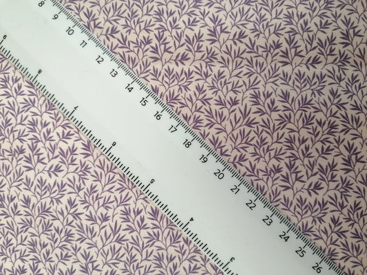 100% Cotton - Crafting & Quilting - White/Purple - 44" Wide - Sold By the Metre