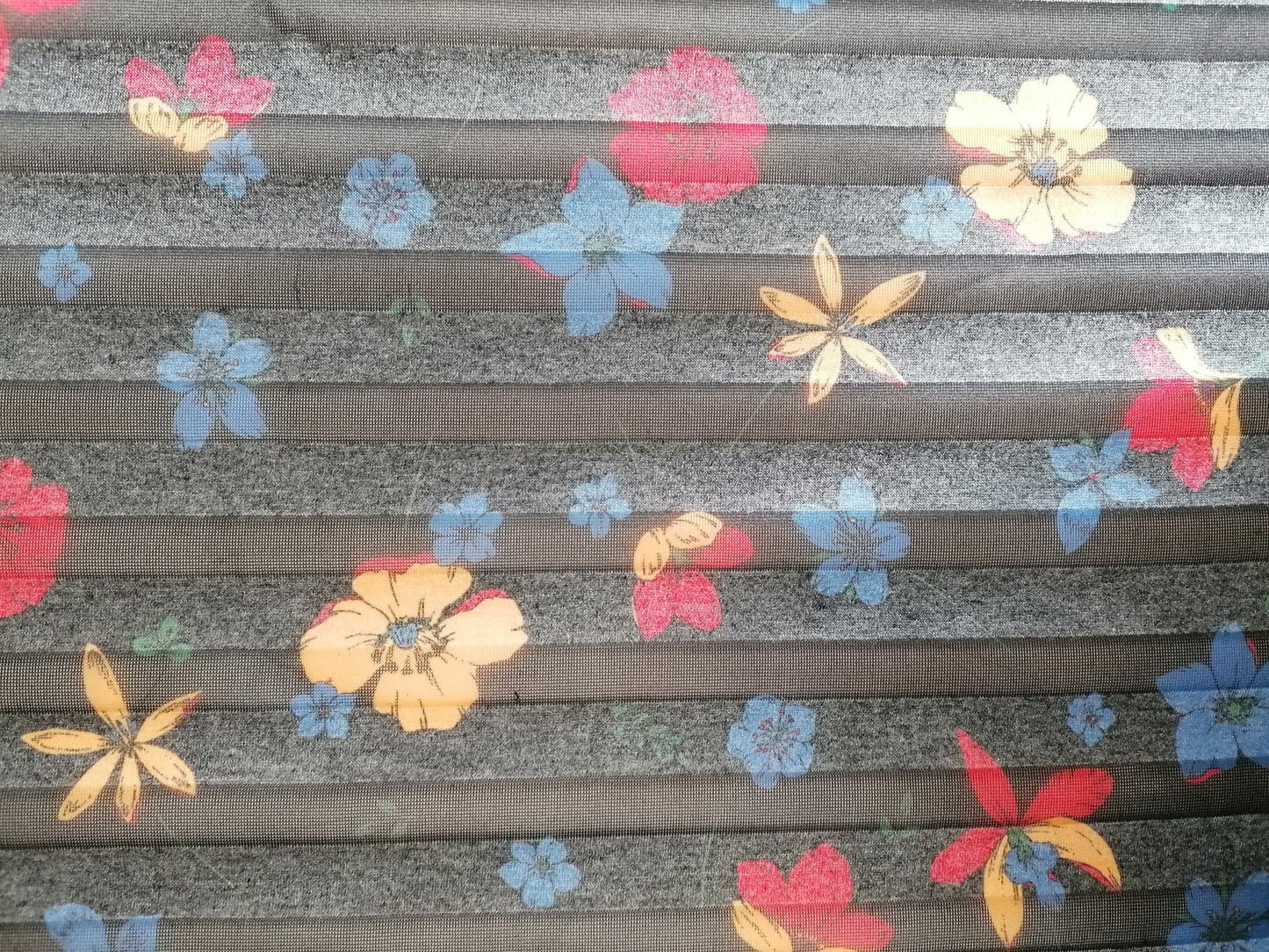 Poly Burnout - Black/Orange/Red/Blue - 58" Wide - Sold By the Metre