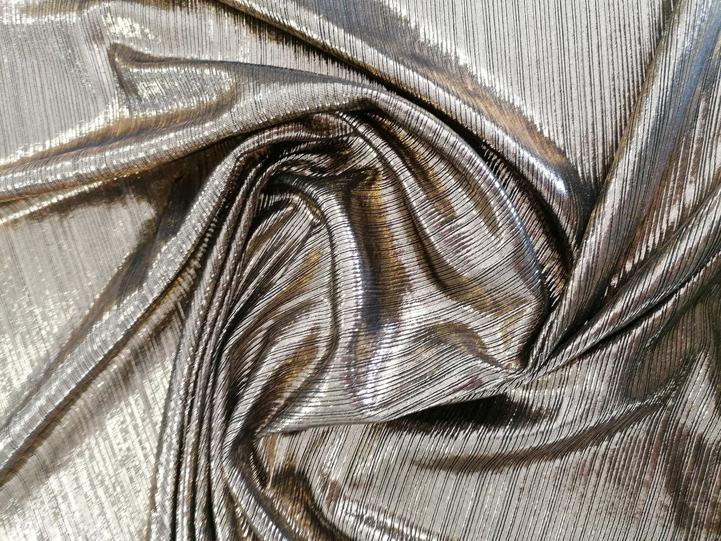 Plisse - Gold/Black - 58" Wide - Sold By the Metre