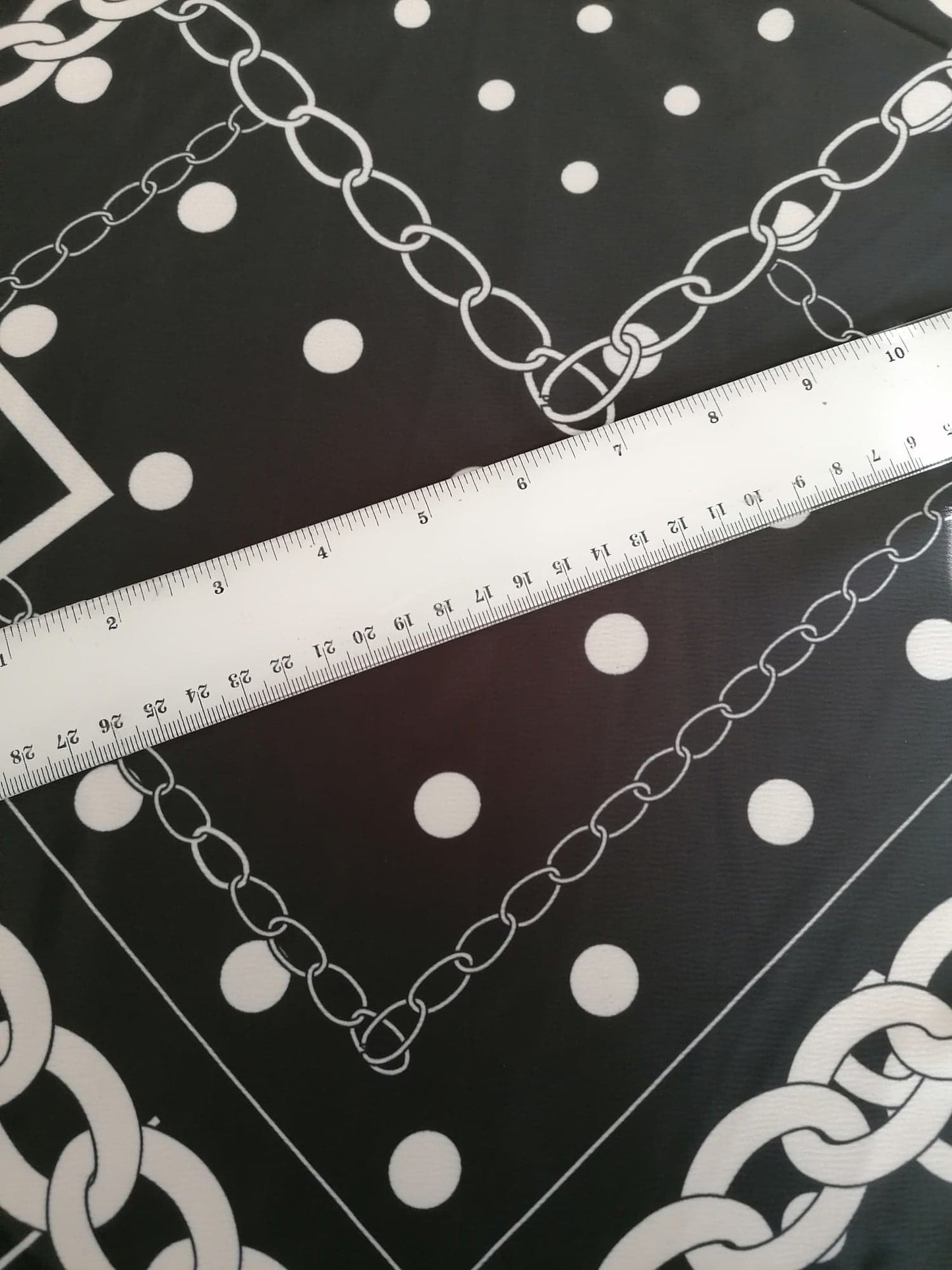 Satin - Black/White - 56" Wide - Sold By the Metre