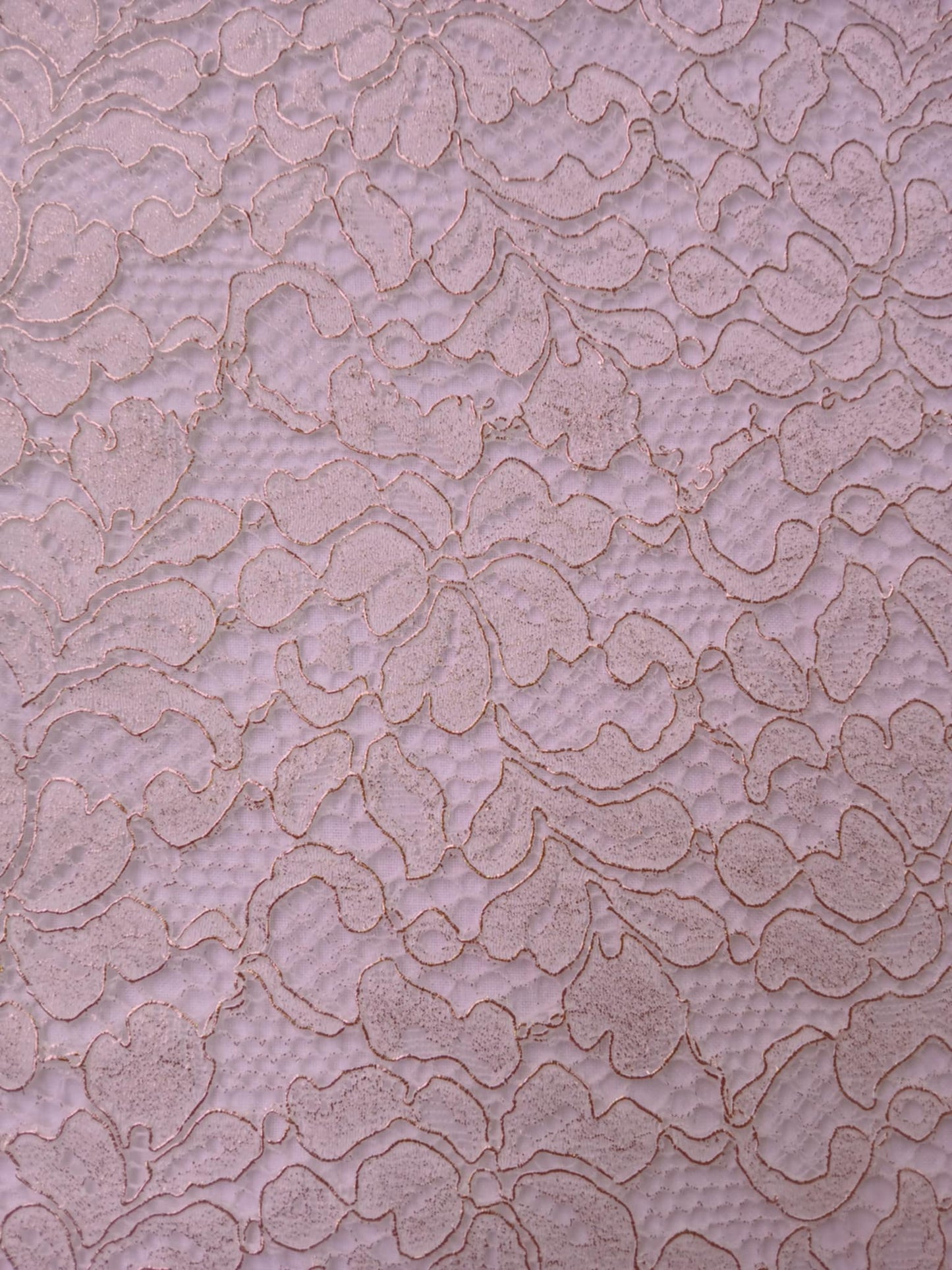 River Island Double Scalloped Lace - White/Bronze - 51" Wide - Sold By The Metre