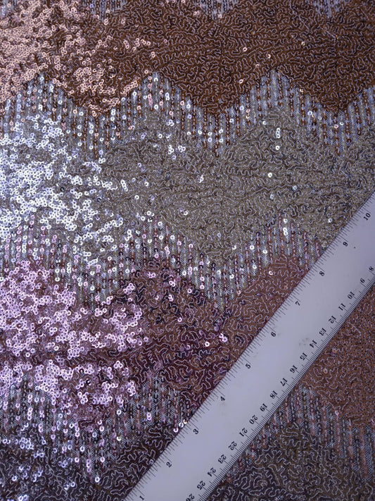River Island - Sequins (Sewn on) - Gold/Silver/Pink/Bronze - 54" Wide - Sold By The Metre