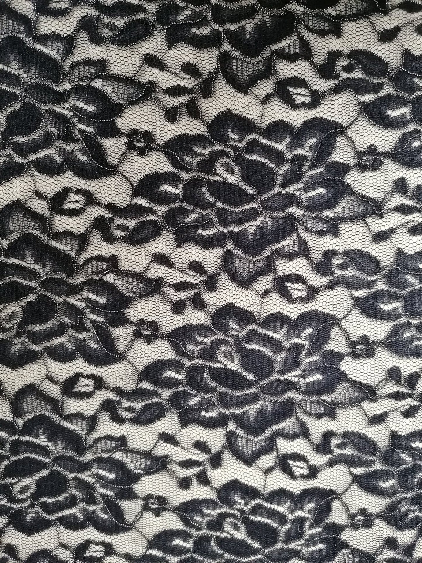 Double Scalloped Lace - Navy - 56" Wide - Sold By the Metre