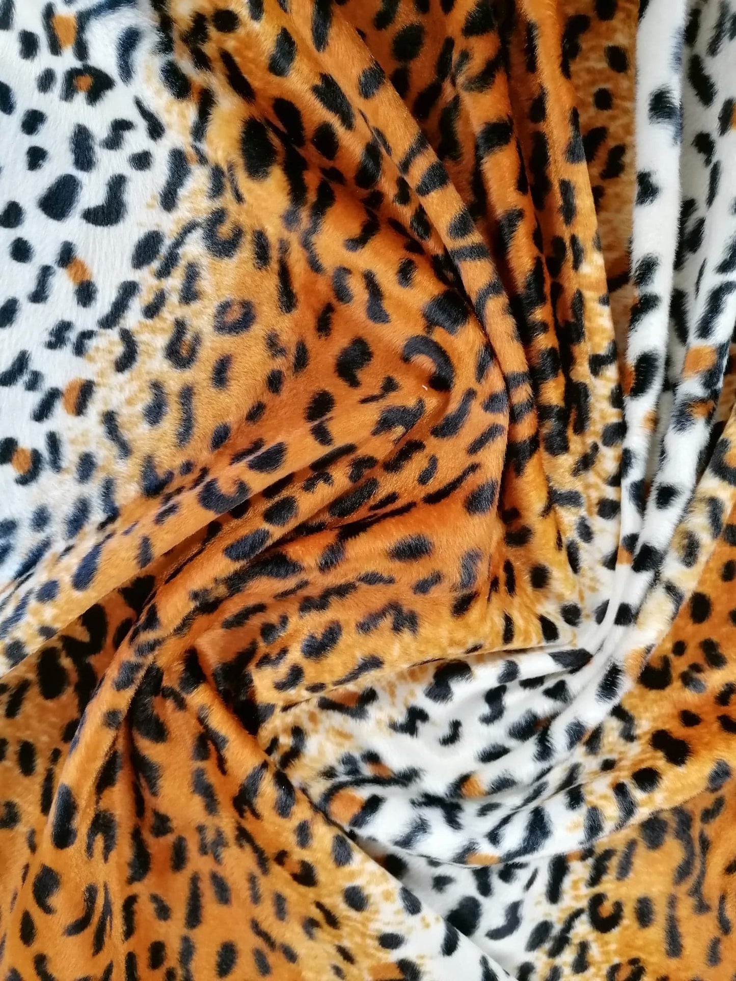Velboa - Orange/Black/Cream - 60" Wide - Sold By the Metre