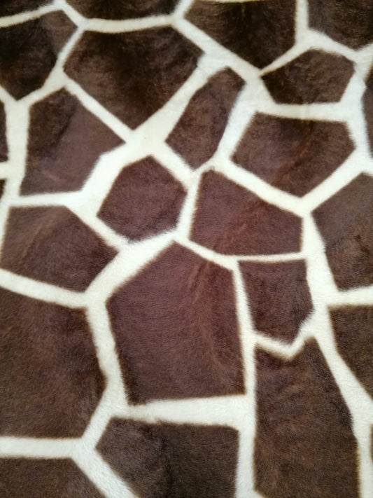 Velboa - Giraffe - Brown/Cream - 59" Wide - Sold By the Metre