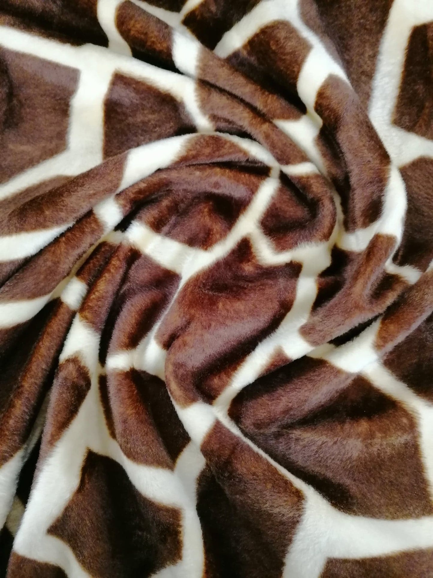 Velboa - Giraffe - Brown/Cream - 59" Wide - Sold By the Metre