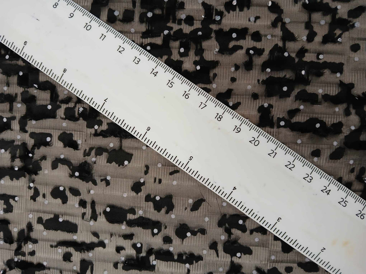 Clip Georgette - Black/Ivory - 57" Wide - Sold By the Metre
