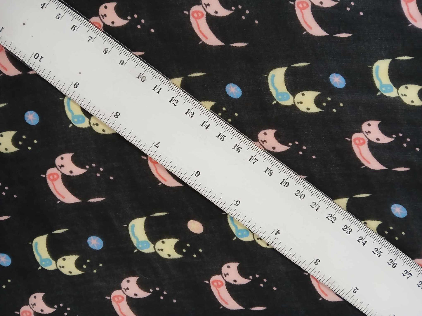 Chiffon - Cats - Black/Pink/Green/Blue - 57" Wide - Sold By the Metre