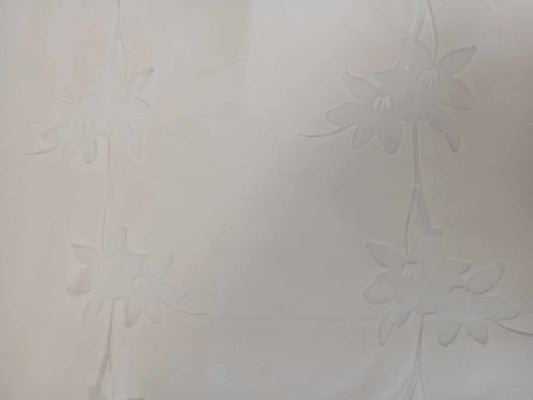 100% Polyester Burnout - White - 54" Wide - Sold By the Metre