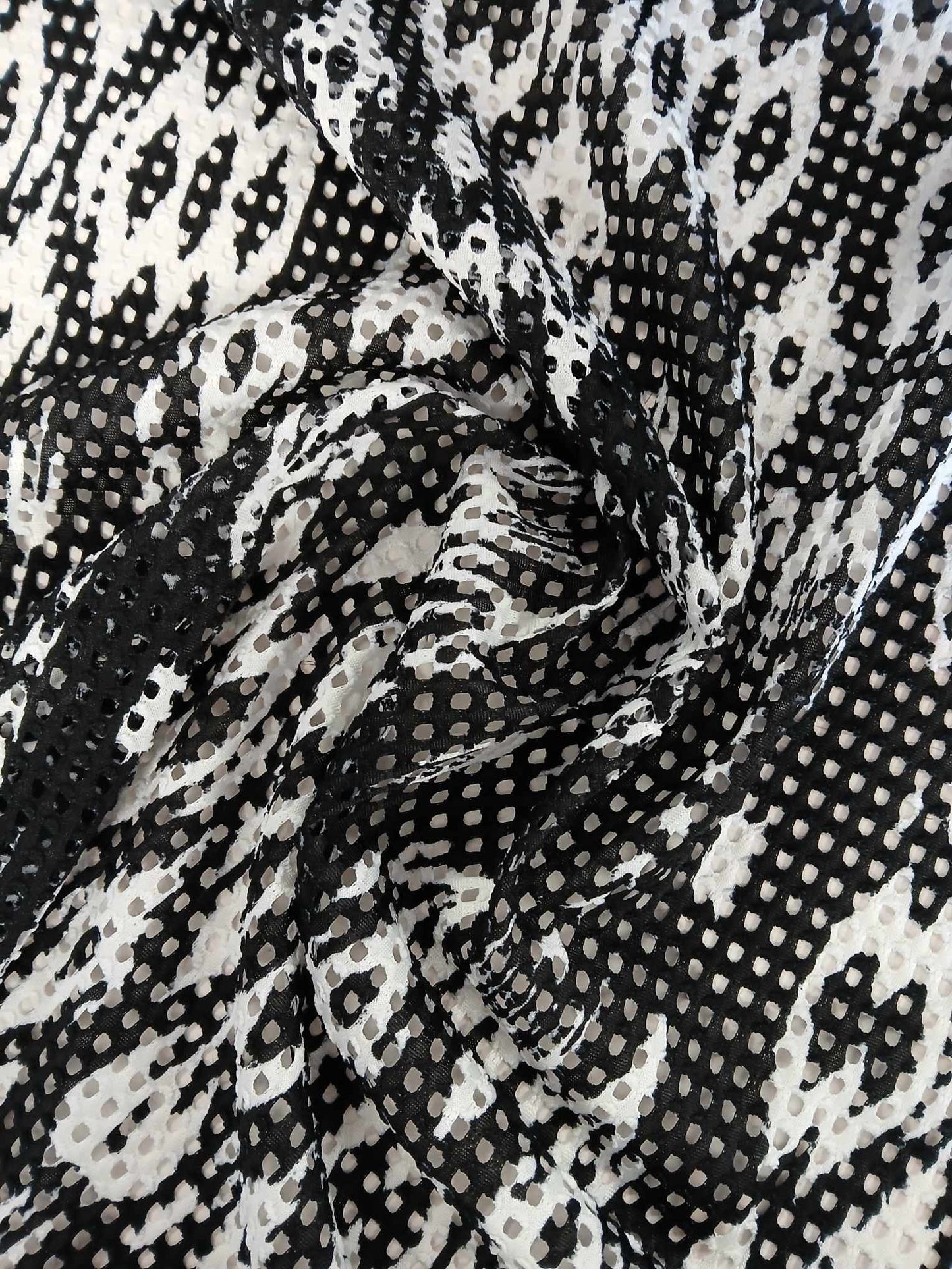 Polyester Vest - Black/White - 62" Wide - Sold By the Metre