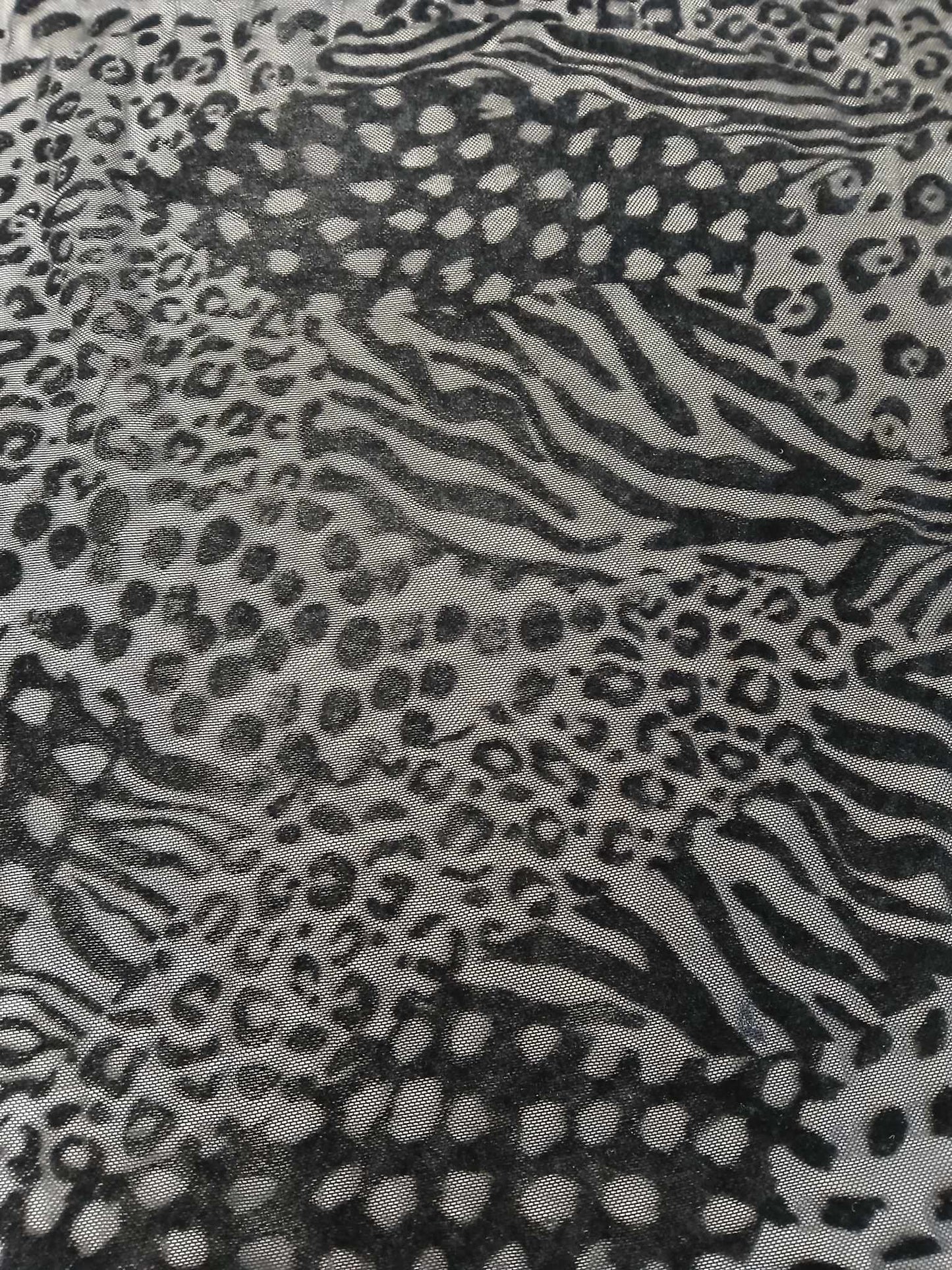 Power Mesh - Animal - Black - 61" Wide - Sold By the Metre
