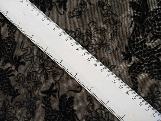 Power Mesh - Dragons - Black - 61" Wide - Sold By the Metre